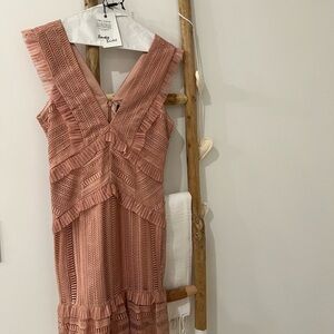 Bardot Pink Lace Dress